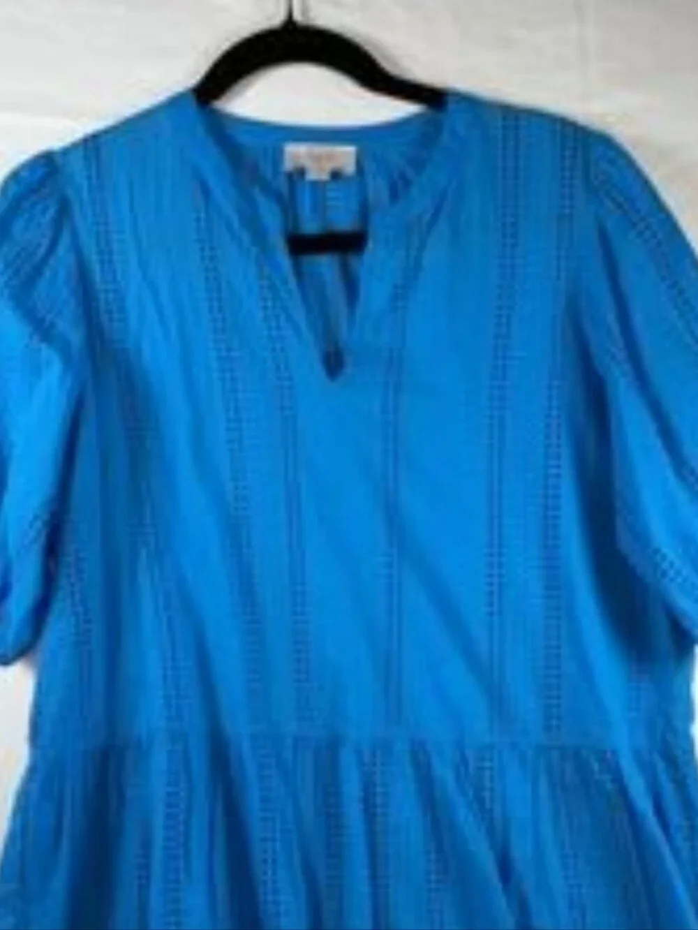 Teal Loft Eyelet Peplum Blouse Lg.